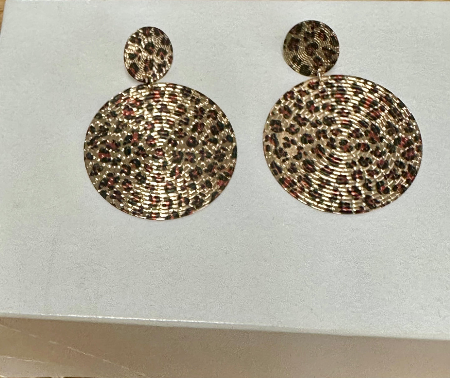 Leopard print hoops