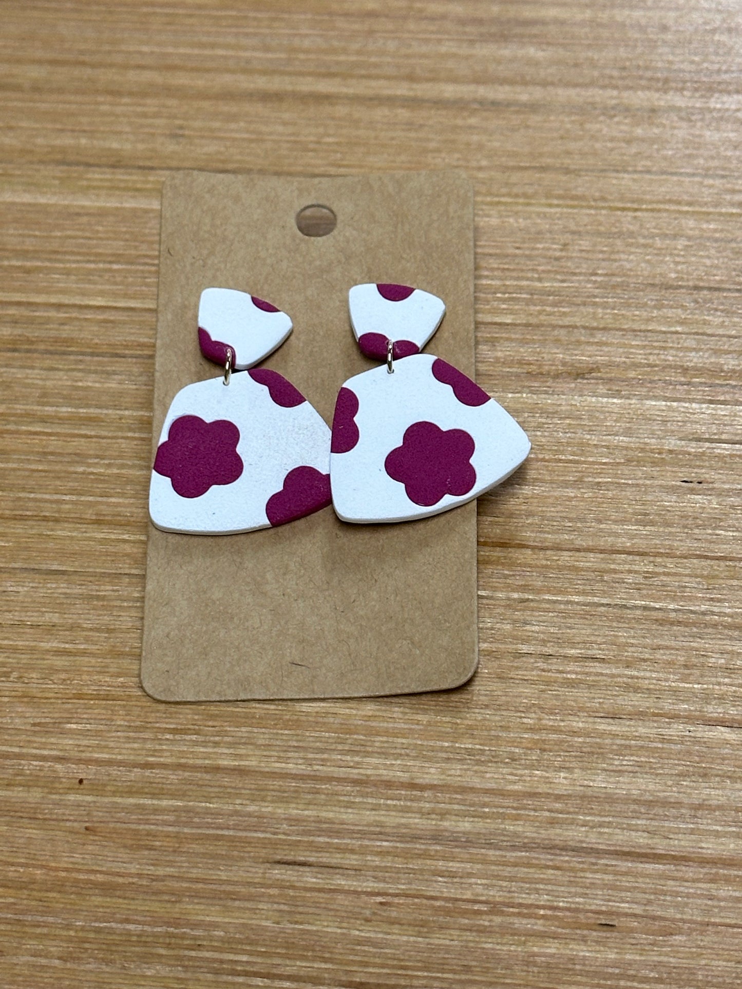 Fuchsia flower earrings