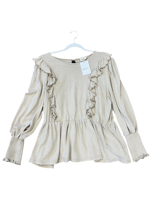 Tan ruffle long sleeve