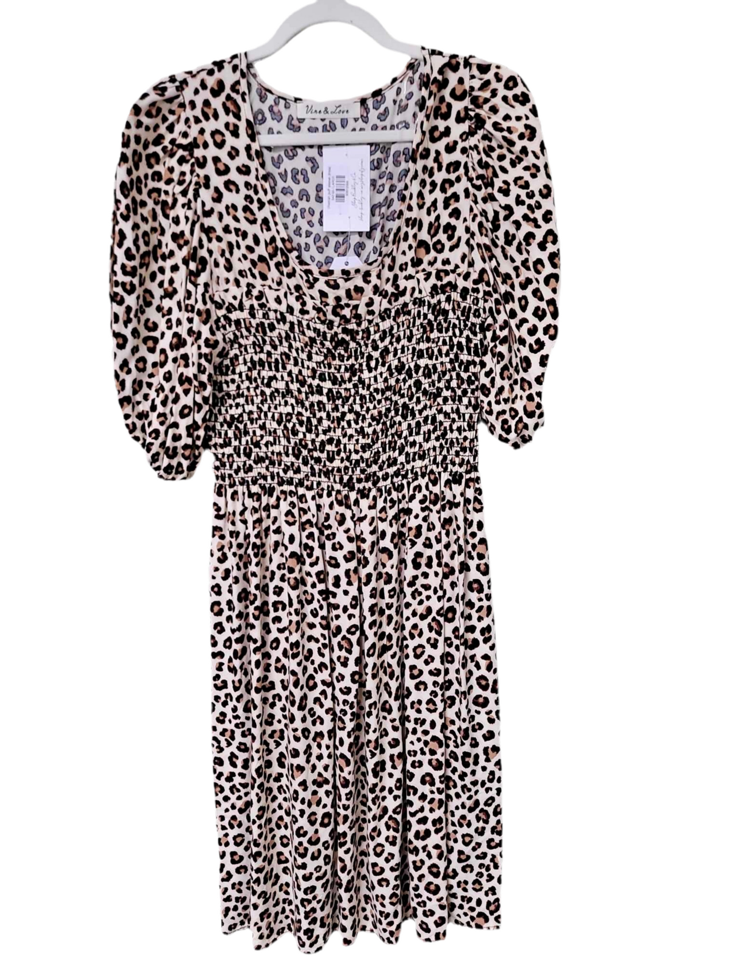 Cheetah puff sleeve dress