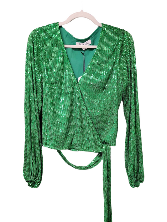 Green sequin top