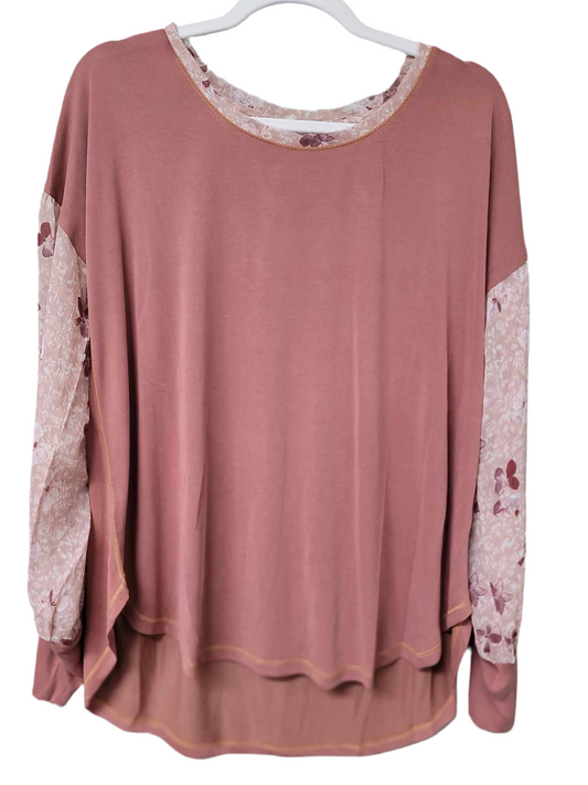 Sheer sleeve top