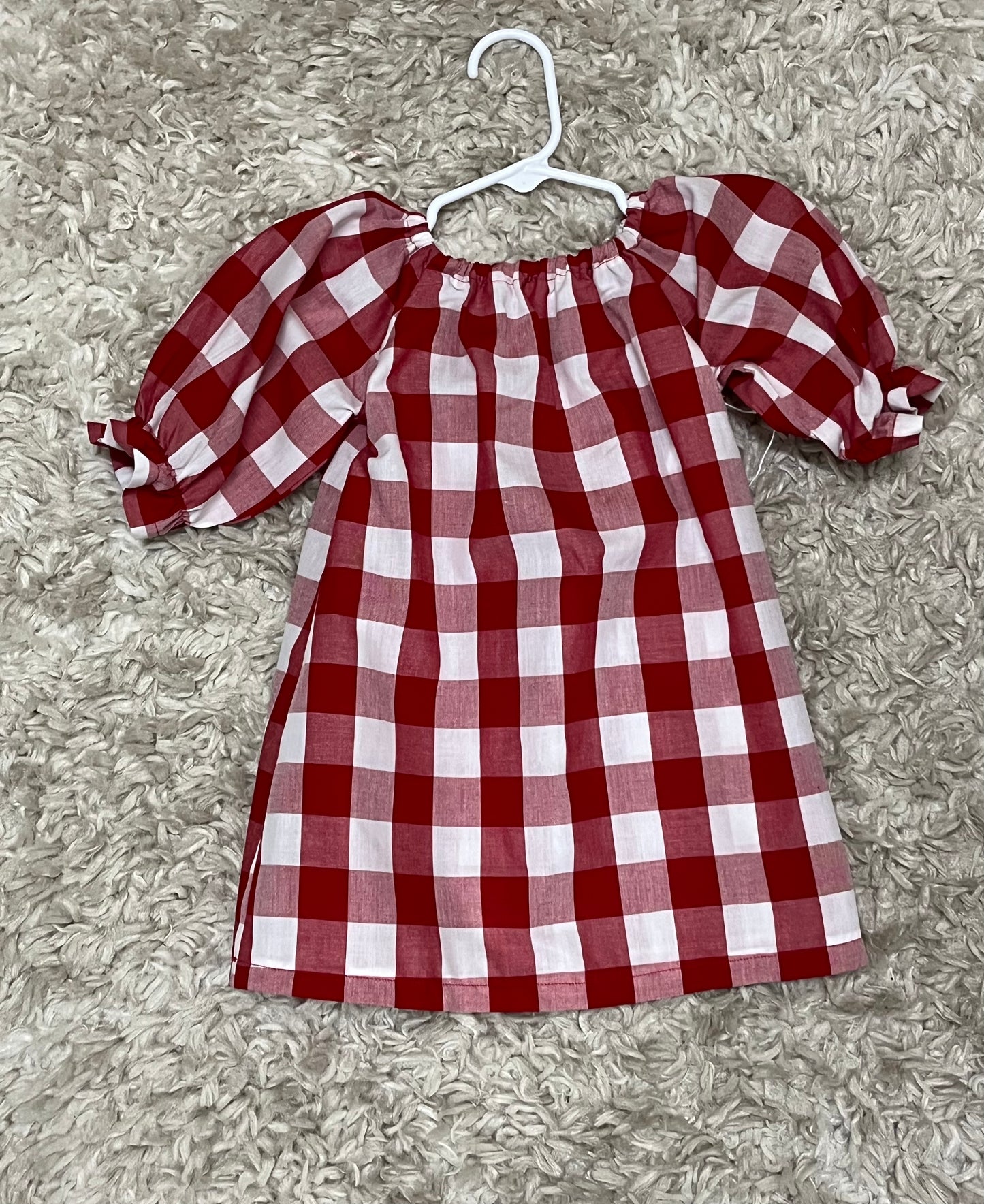 Girls red and white plaid dress (HBB)