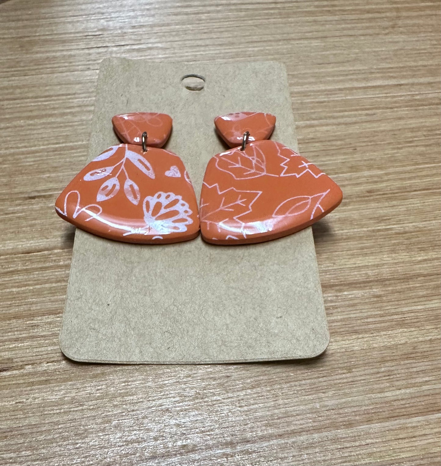 Orange Floral Earrings (Sadie)