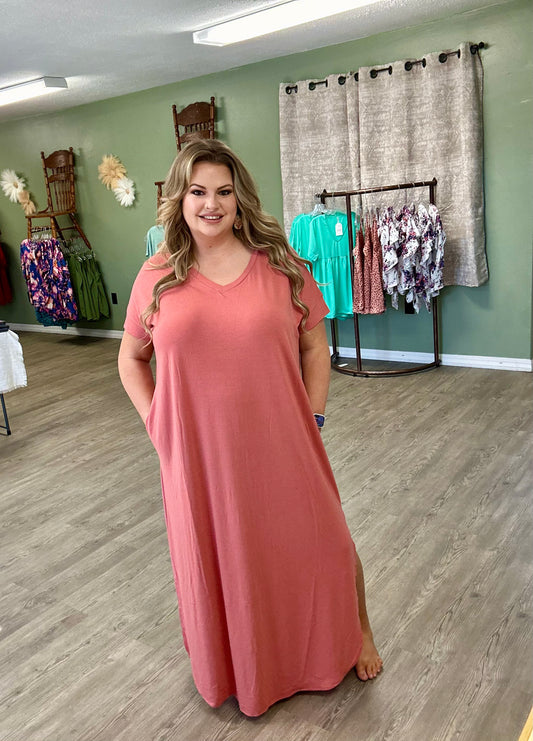 Zenana Ash rose maxi dress