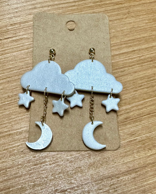 Cloud,moon, stars Earrings (Sadie)