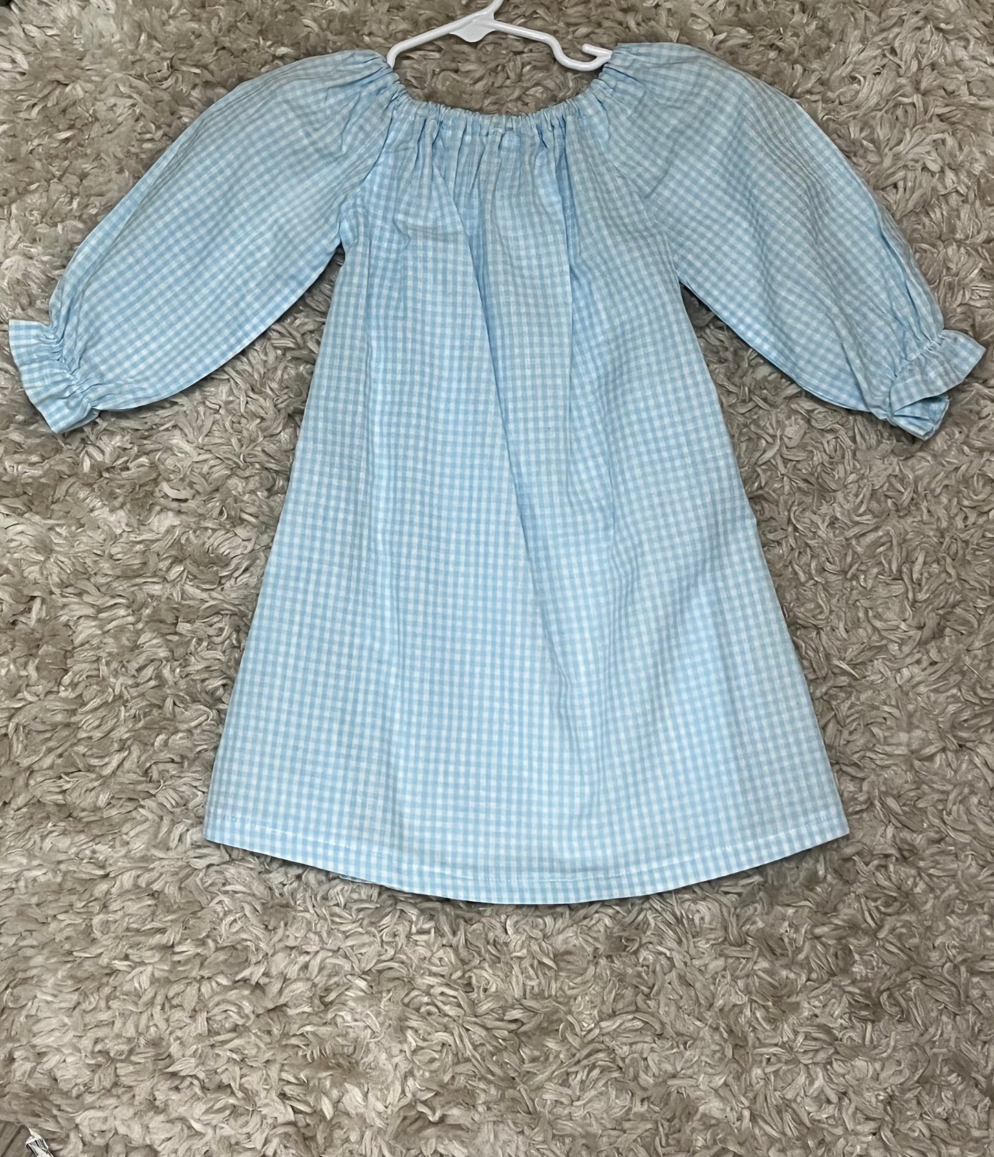 Girls blue gingham dress