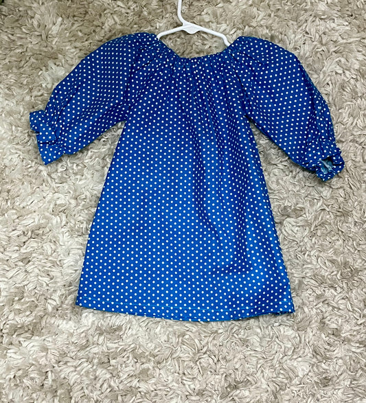 Girls Blue and white polka dot dress (HBB)