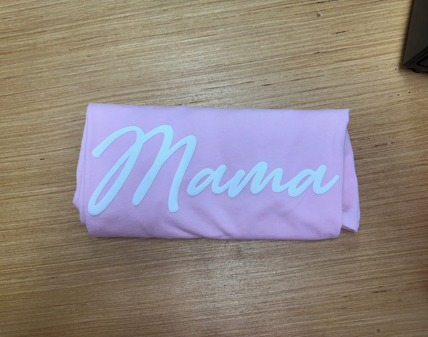 Pink “Mama” puff vinyl tee