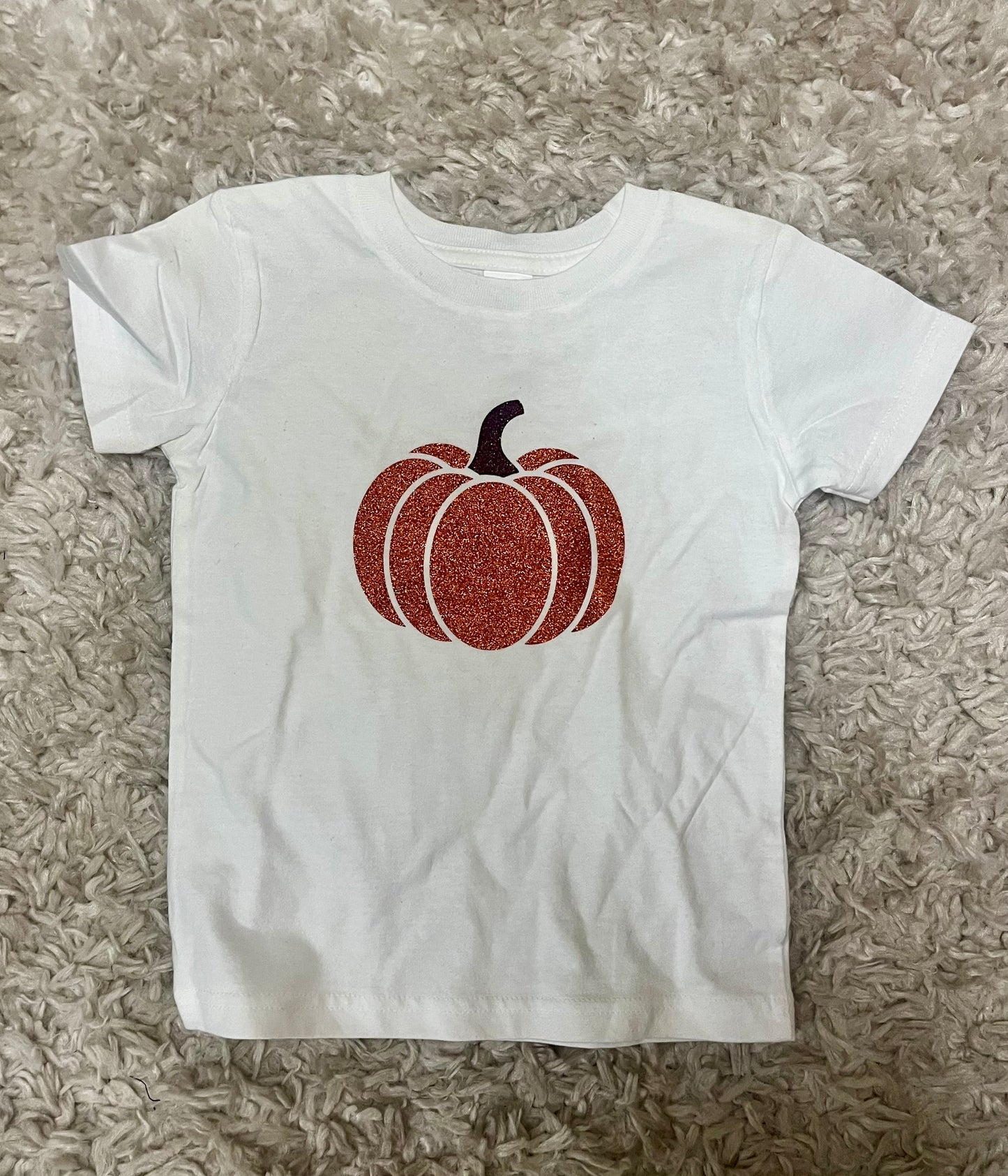 Girls glitter pumpkin shirt (KC)