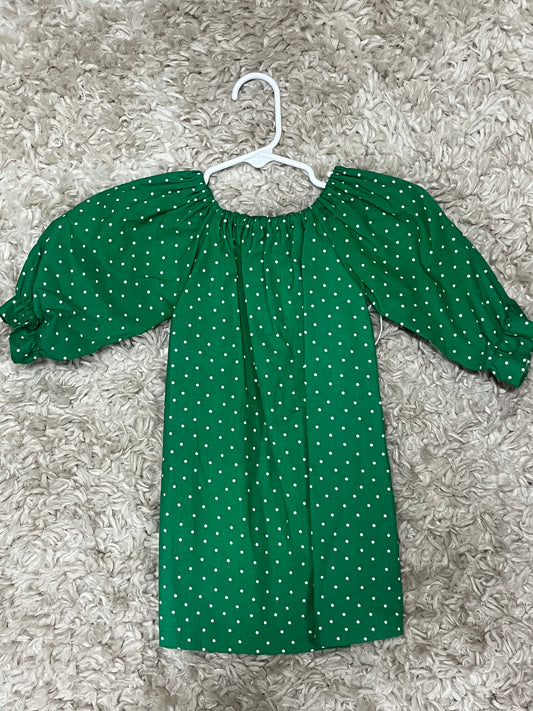 Girls green polka dot dress (HBB)