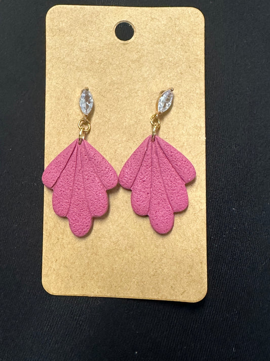 Diamond and fuschia earrings