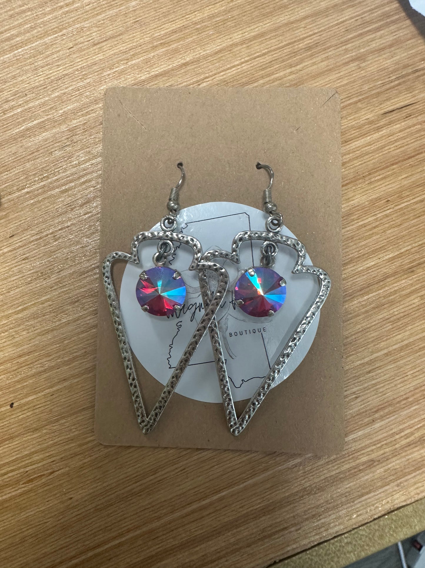 Arrowhead earrings (Blue butterfly design)