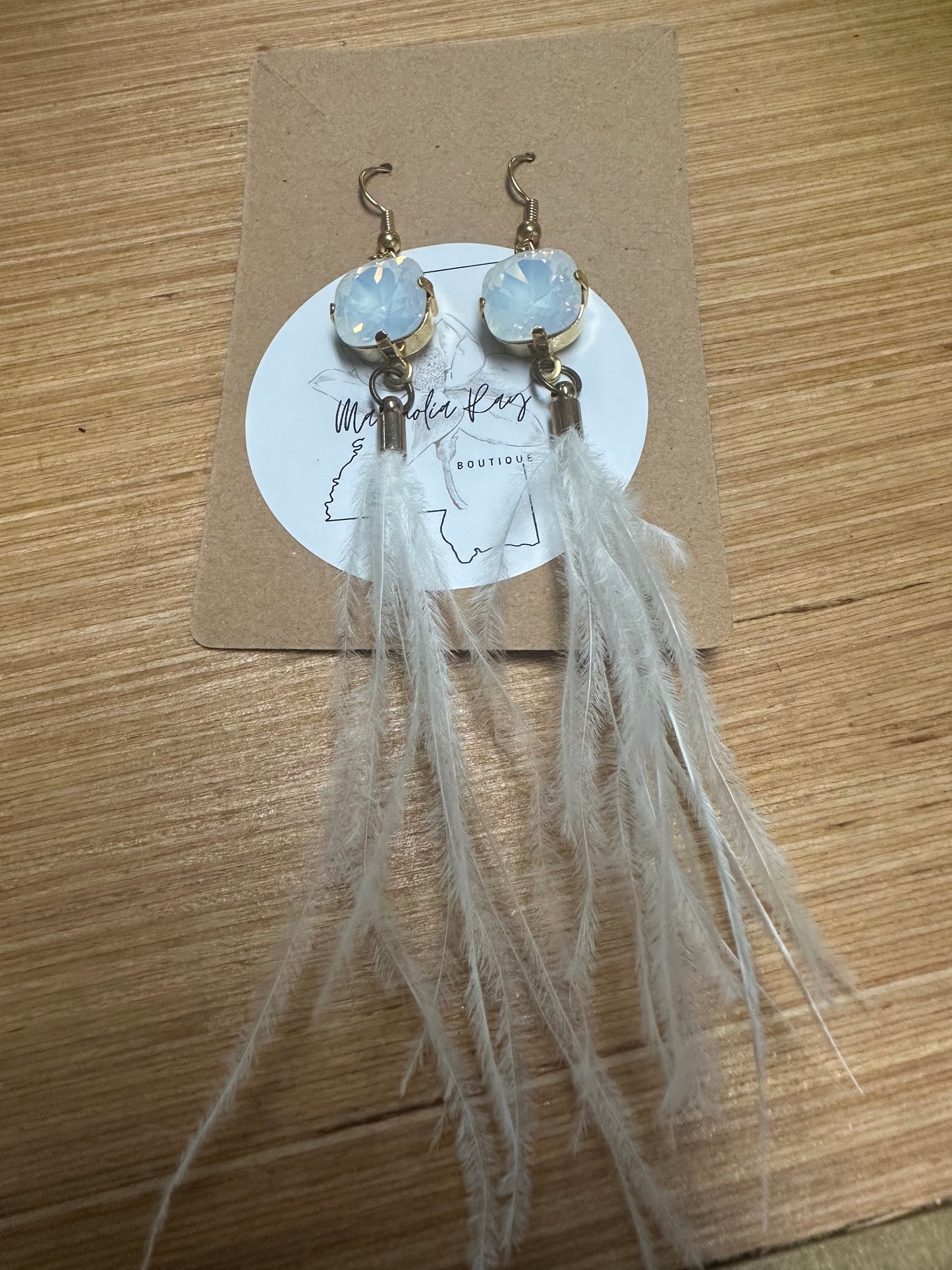 Feather earrings (Blue butterfly design)