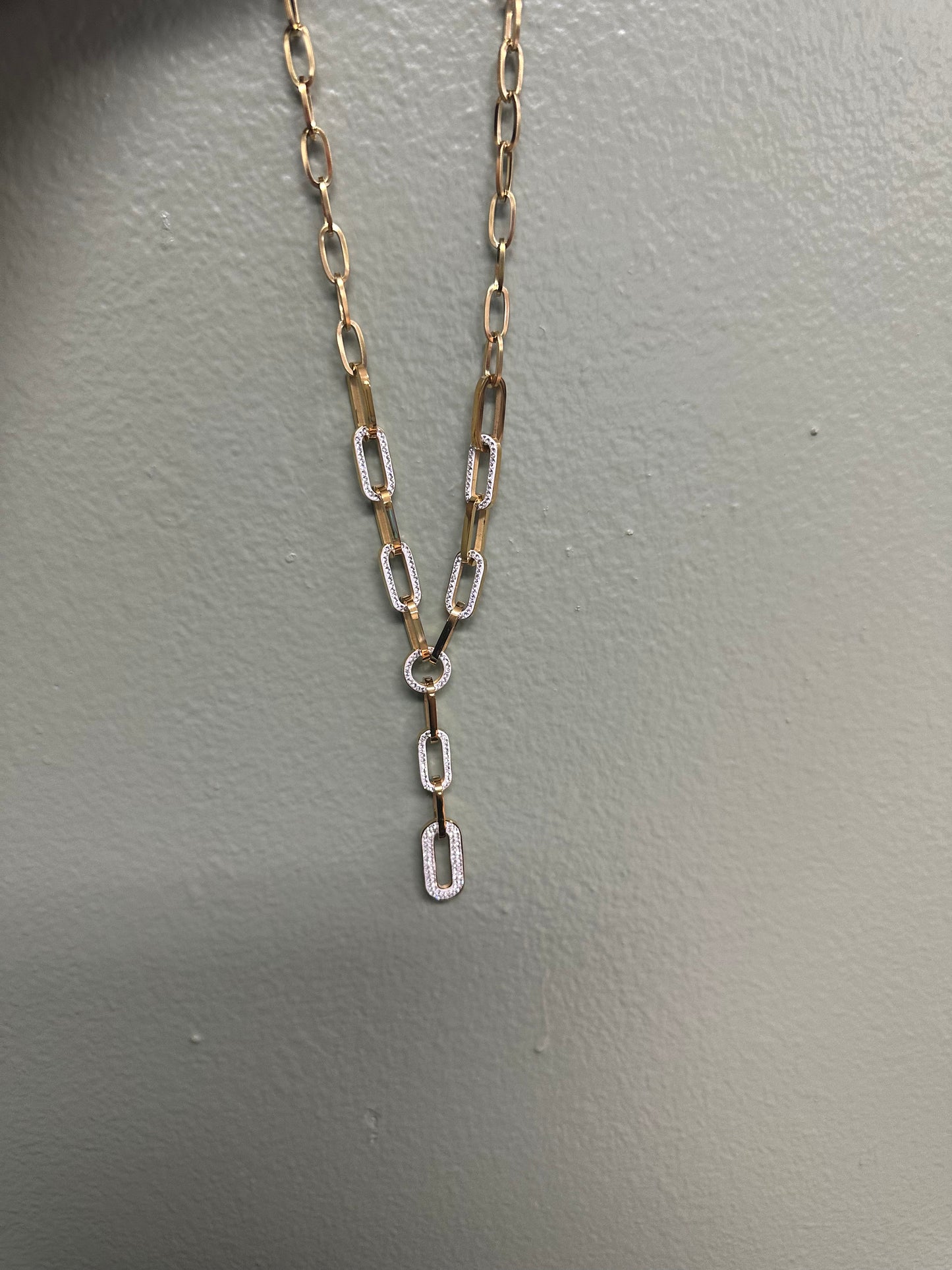 Paperclip Lariat drop necklace